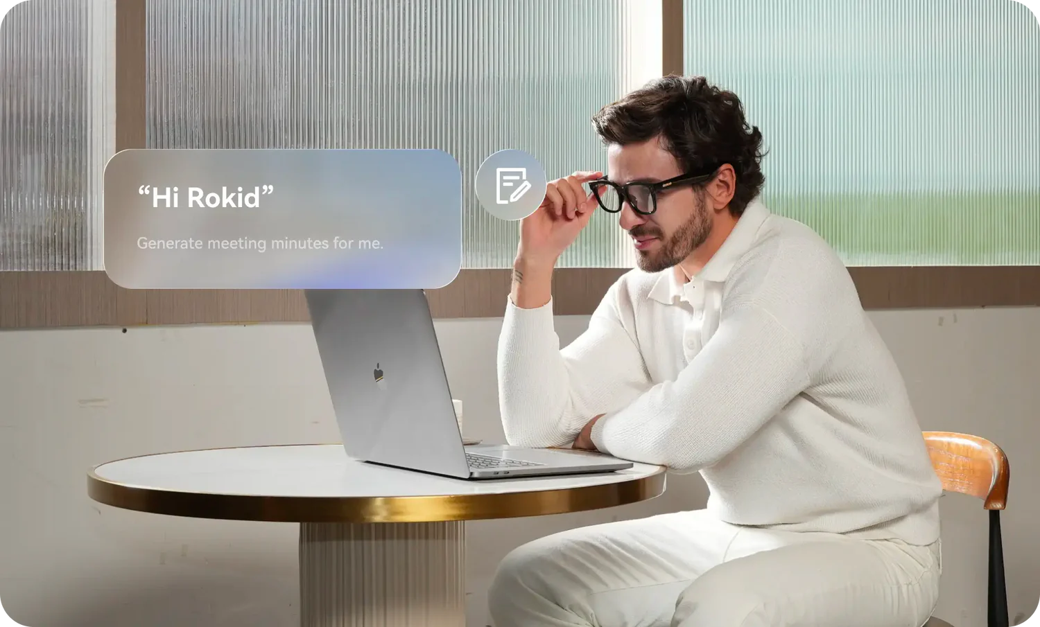 Rokid Ai Glasses StyleのAI議事録利用シーン